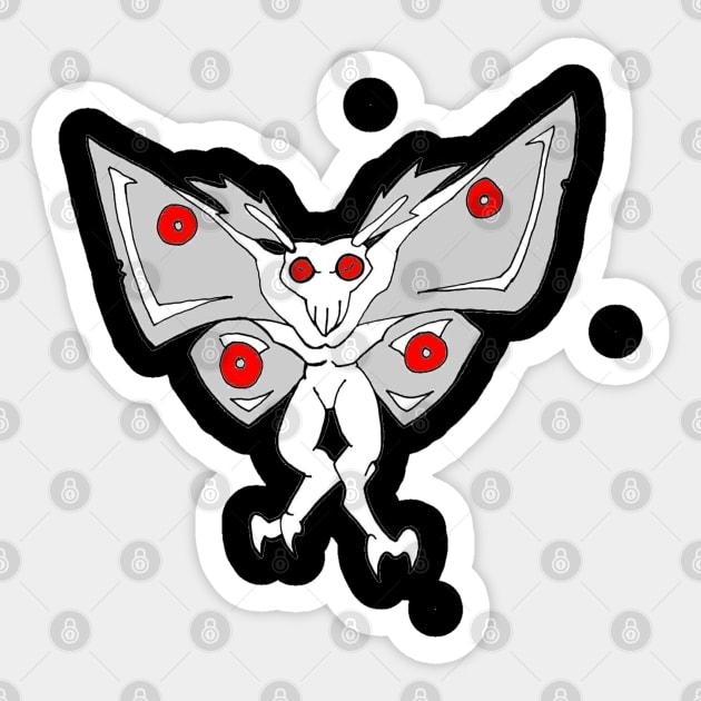 The Eyes of the Mothman Sticker by TonyBreeden